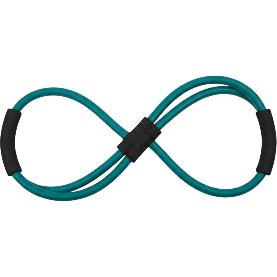 Plvfd Double-Loop Figure-Eight Latex Resistance Tube with Four Grips Teal Black